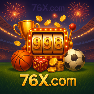 Smartphone exibindo a interface do 76X.com